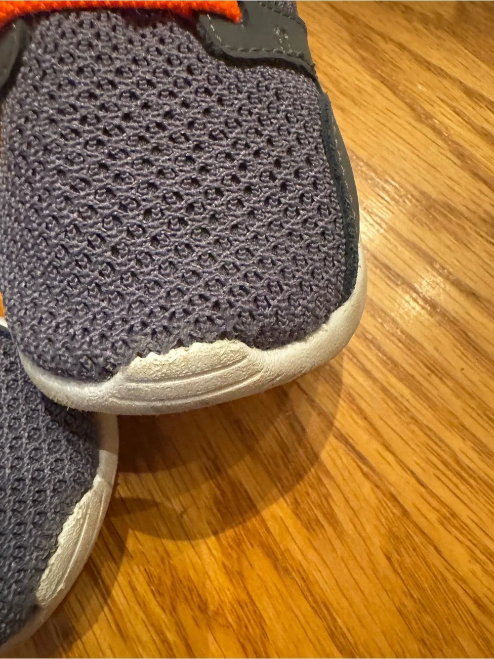 Nike Kids Gray and Orange Velcro Sneakers